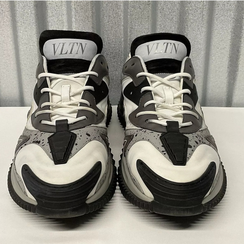 Valentino Men's Black and White Sneakers